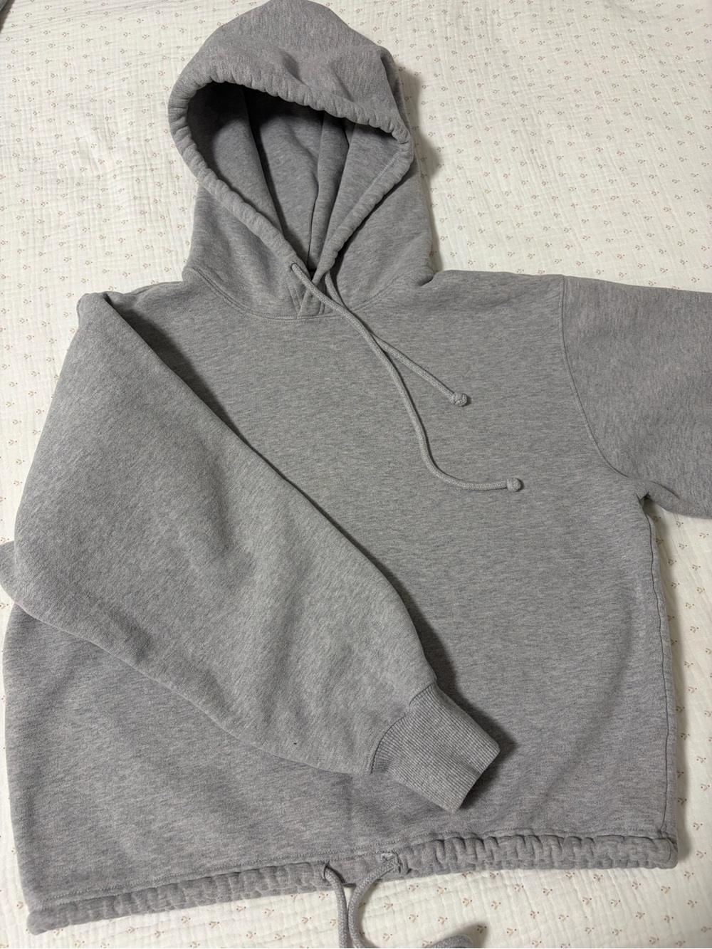 TNA Gray Cropped Drawstring Hoodie - Picture 3 of 5